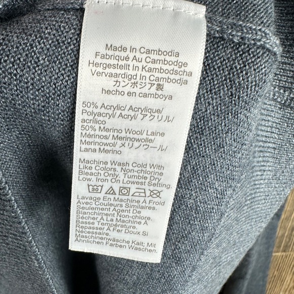J. Crew Mens Merino Wool Blend Quarter Zip Sweater Grey Size XXL NWT - Picture 5 of 7